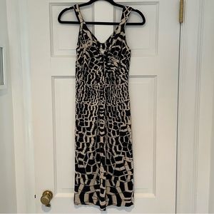 Diane Von Furstenberg navy and white silk dress, size 4